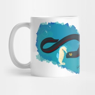 Seahorse Aziraphale and Eel Crowley Mug